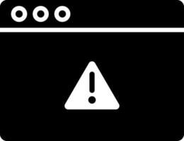 Error or warning message on web page glyph icon. vector
