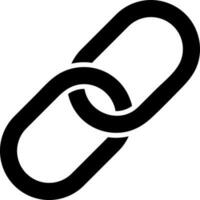 Chain or link icon in black color. vector