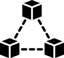 Blockchain icon in Black and White color. vector
