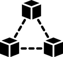 Blockchain icon in Black and White color. vector