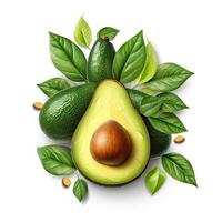 A fresh avocado created with photo