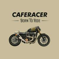Vintage motorcycle caferacer illustration poster. Custom motorcyle. vector