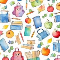 Back to school watercolor background. Illustration photo