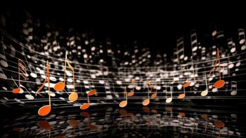 Music notes background. Illustration photo