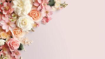 Wedding romantic background. Illustration AI Generative photo