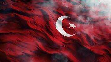 Red Turkish flag. Illustration photo