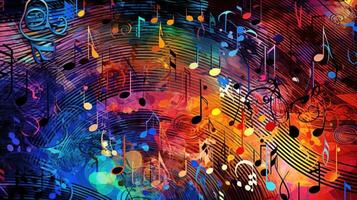 Colorful music background. Illustration photo
