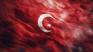 Red Turkish flag. Illustration photo