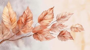 Watercolor Autumn fall background. Illustration photo