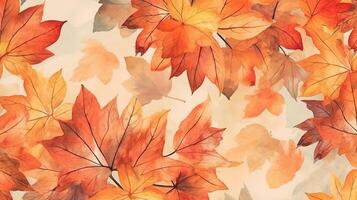 Watercolor Autumn fall background. Illustration photo