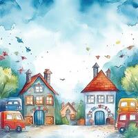 Back to school watercolor background. Illustration photo