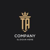 TA monogram with medieval style, luxury and elegant initial logo design vector