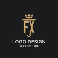 FX monogram with medieval style, luxury and elegant initial logo design vector