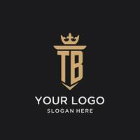 TB monogram with medieval style, luxury and elegant initial logo design vector