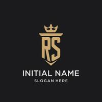 RS monogram with medieval style, luxury and elegant initial logo design vector