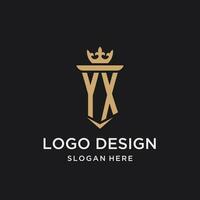 YX monogram with medieval style, luxury and elegant initial logo design vector