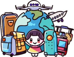 World travel png graphic clipart design