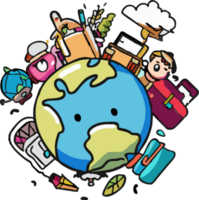 World travel png graphic clipart design