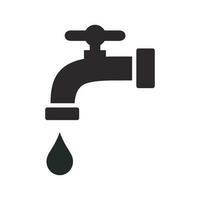 Faucet icon in flat style. Water tap vector illustration on white isolated background. Water pipe business concept.