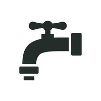Faucet icon in flat style. Water tap vector illustration on white isolated background. Water pipe business concept.