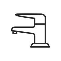 Faucet icon in flat style. Water tap vector illustration on white isolated background. Water pipe business concept.