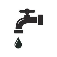 Faucet icon in flat style. Water tap vector illustration on white isolated background. Water pipe business concept.