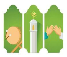 Vector Illustration of Eid al Fitr Iconic Celebration