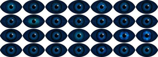 Modern Technology Icon Pack with Eyes vector