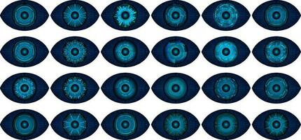Modern Technology Icon Pack with Eyes vector