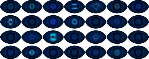 Modern Technology Icon Pack with Eyes vector