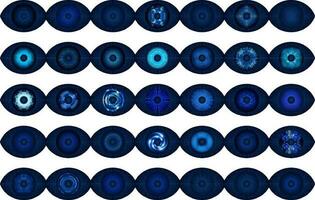 Modern Technology Icon Pack with Eyes vector