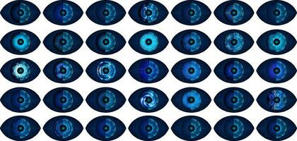 Modern Technology Icon Pack with Eyes vector