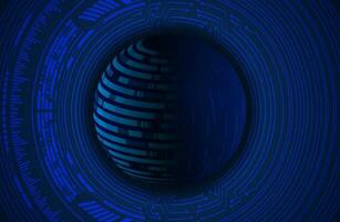 Modern Holographic Globe on Technology Background vector