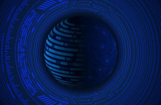 Modern Holographic Globe on Technology Background vector