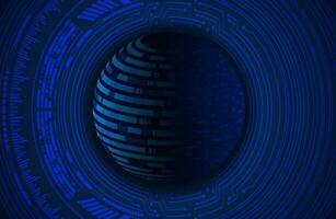 Modern Holographic Globe on Technology Background vector