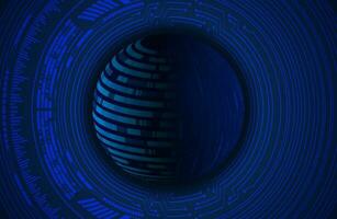 Modern Holographic Globe on Technology Background vector