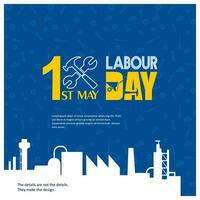 International Workers Day 1st of May, card design template vector