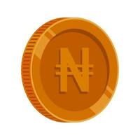 naira moneda bronce dinero cobre ngn símbolo vector