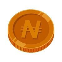 Naira Bronze Coin NGN Nigerian Naira Money Vector