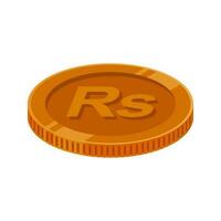 Rupee Pakistan Coin Bronze PKR Money Copper Vector