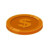 US Dollar Coin Bronze Vector