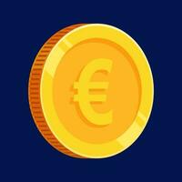 euro oro moneda dinero vector