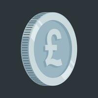 Pound Sterling Coin Silver Money GBP Vector