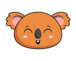 Koala Grinning Face Brown Koala Stiker Kawaii Isolated vector