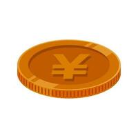 Yen Coin Bronze Japan Money Vector