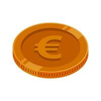 euro moneda bronce dinero vector