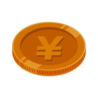 Yen Coin Bronze Japan Money Vector