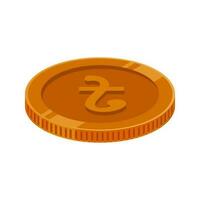 Taka Bangladesh Bronze Coin Money Copper Vector