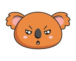 Koala Angry Face Brown Koala Sticker Kawaii Isolated vector