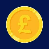 Pound Sterling Coin Gold Money GBP Vector